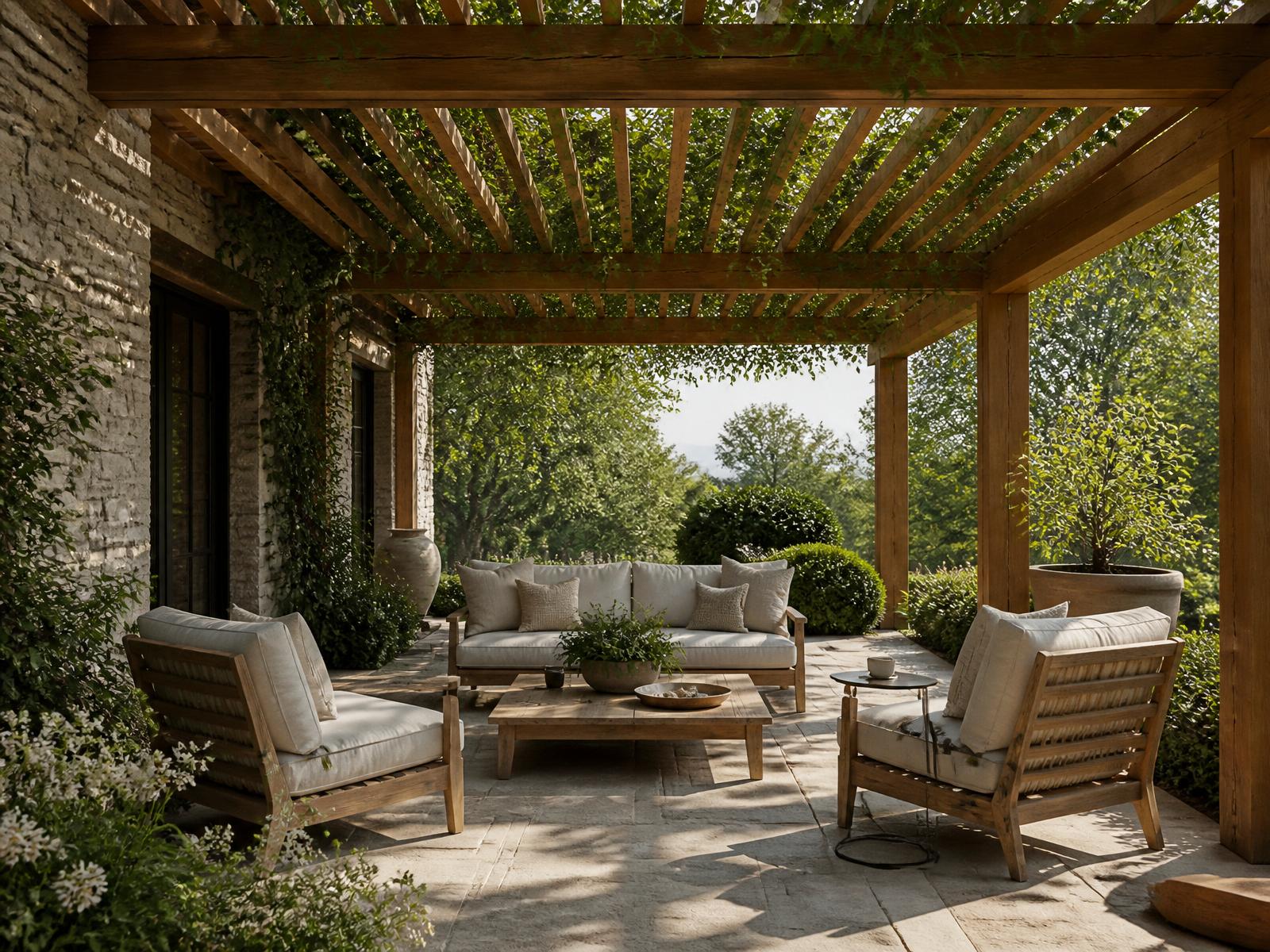 Cedar Pergola & Stone Patio