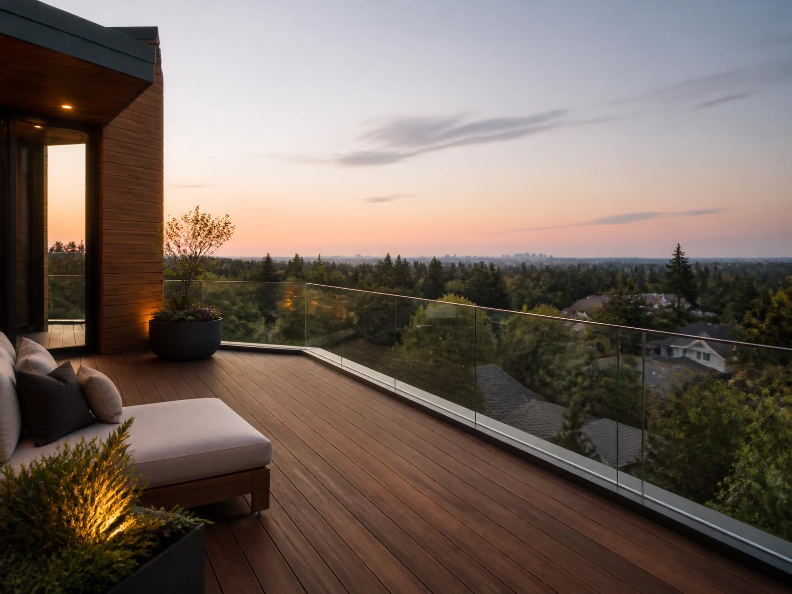 Glass Railing, Rooftop Deck